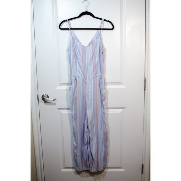 PURE blue striped wide leg romper XS - Picture 4 of 6